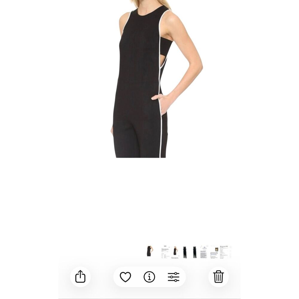 Rag & Bone Luna Black White Trim Sleeveless High Neck Cut Out Sides Jumpsuit M